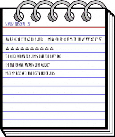 SUNRISE PERSONAL USE Regular animated font preview SUNRISE PERSONAL USE Regular animated font preview