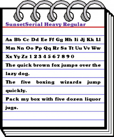 SunsetSerial-Heavy Regular animated font preview