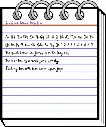 Sunshine Demo Regular animated font preview