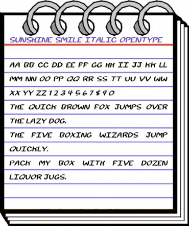 Sunshine Smile Italic animated font preview