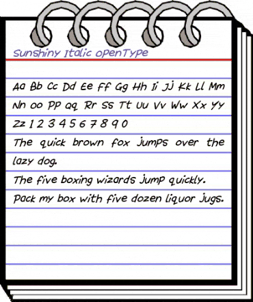 Sunshiny Italic animated font preview Sunshiny Italic animated font preview