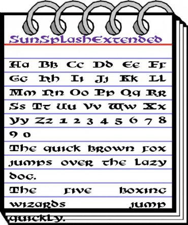 SunSplashExtended Regular animated font preview