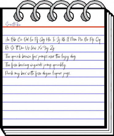 Sunstrike Regular animated font preview