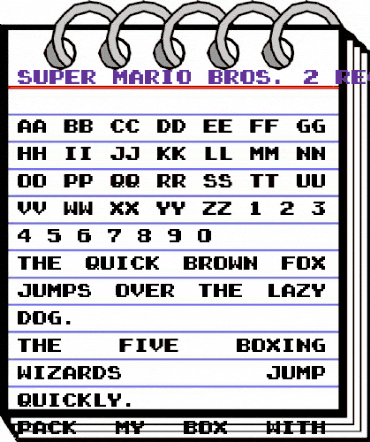 Super Mario Bros. 2 Regular animated font preview