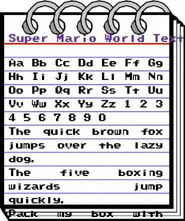 Super Mario World Text Box Regular animated font preview Super Mario World Text Box Regular animated font preview