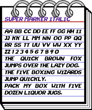 Super Marker Italic animated font preview