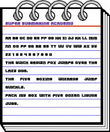 Super Submarine Academy Regular animated font preview