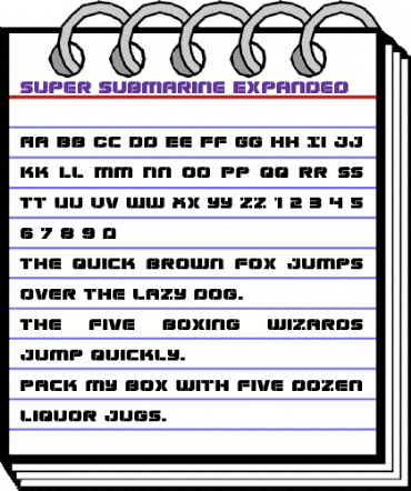 Super Submarine Expanded Expanded animated font preview Super Submarine Expanded Expanded animated font preview
