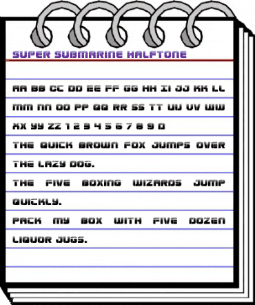Super Submarine Halftone Regular animated font preview