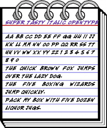 Super Tasty Italic animated font preview Super Tasty Italic animated font preview