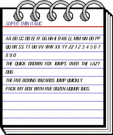 Super Thin Italic animated font preview Super Thin Italic animated font preview