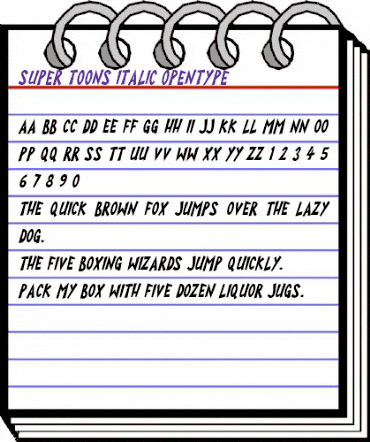 Super Toons Italic animated font preview Super Toons Italic animated font preview