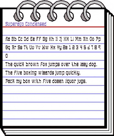 Superago Condensed Condensed animated font preview