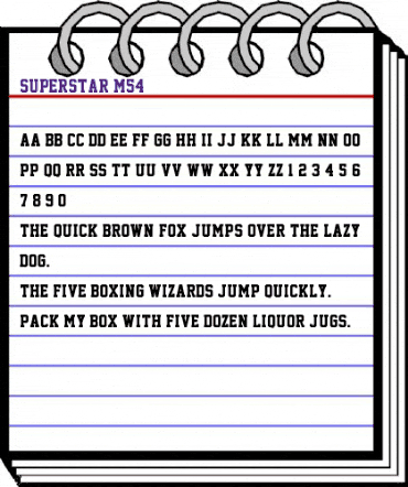 Superstar M54 Regular animated font preview