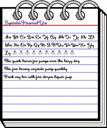 Superstar Personal Use Regular animated font preview
