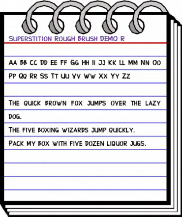 Superstition Rough Brush-DEMO Regular animated font preview