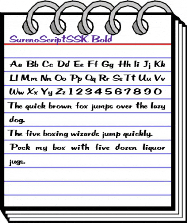 SurenoScriptSSK Bold animated font preview