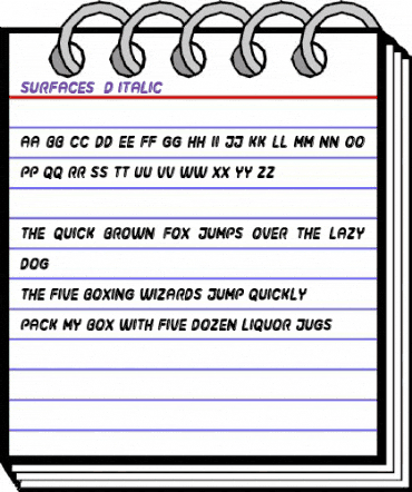 Surfaces 3D Italic animated font preview Surfaces 3D Italic animated font preview