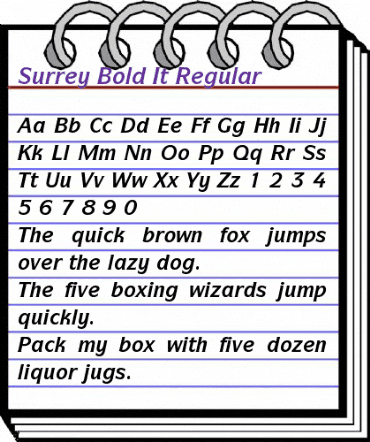 Surrey Bold It Regular animated font preview