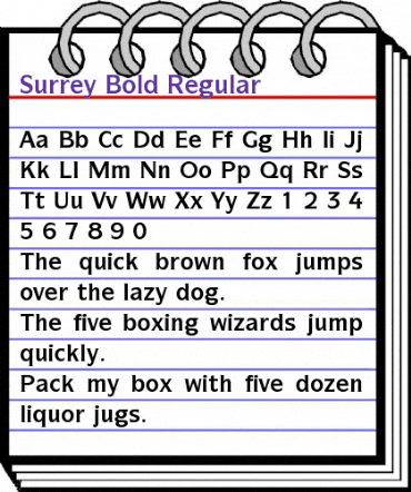 Surrey Bold Regular animated font preview