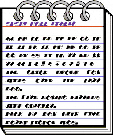 Sushi Roll Italic animated font preview