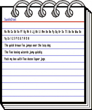 SwedieCruel Regular animated font preview