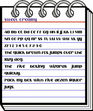 Sweet Creamy Regular animated font preview