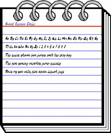 Sweet Escape Italic animated font preview Sweet Escape Italic animated font preview