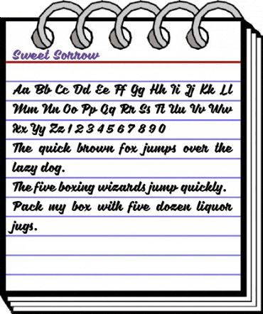Sweet Sorrow Script animated font preview