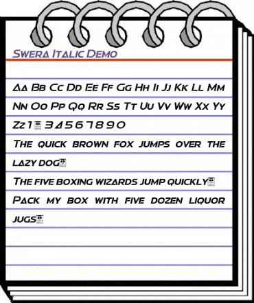 Swera Demo Italic animated font preview