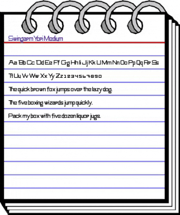 SwingarmYori-Medium Regular animated font preview