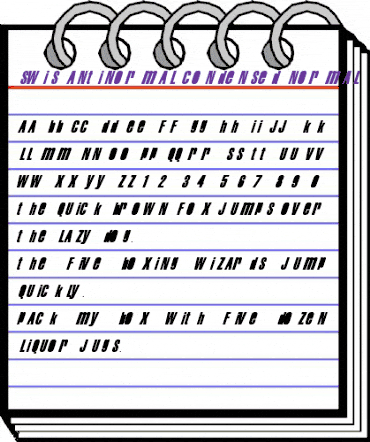 Swis AntiNormal Condensed Normal animated font preview Swis AntiNormal Condensed Normal animated font preview