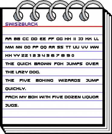 SwiszBlack Regular animated font preview