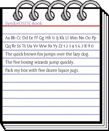 SyndorOSITC Book animated font preview
