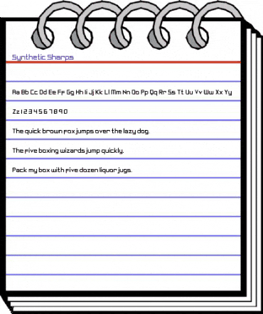 Synthetic Sharps Regular animated font preview