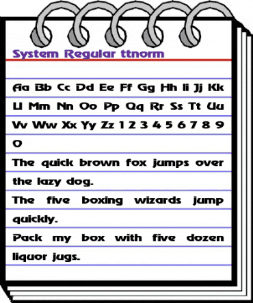 System Regular animated font preview