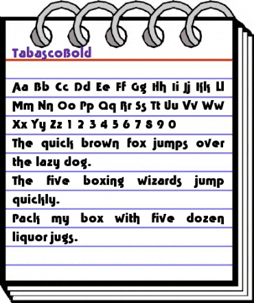TabascoBold Regular animated font preview