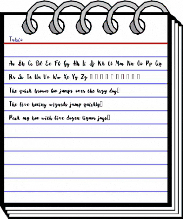 Tabio Regular animated font preview