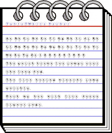 TableTWhite Becker Normal animated font preview TableTWhite Becker Normal animated font preview