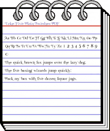 Take Five Plain Swashes Regular animated font preview
