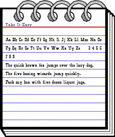 Take It Easy 2 Regular animated font preview