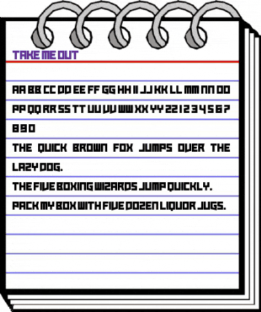 Take Me Out Regular animated font preview Take Me Out Regular animated font preview