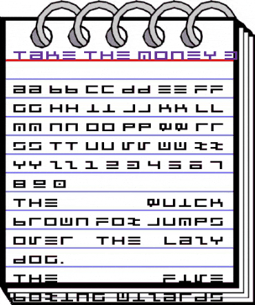 Take The Money 3 Regular animated font preview