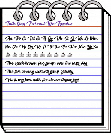 Talk Sing Personal Use Regular animated font preview Talk Sing Personal Use Regular animated font preview