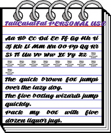 Tall Casat Fat PERSONAL USE Regular animated font preview
