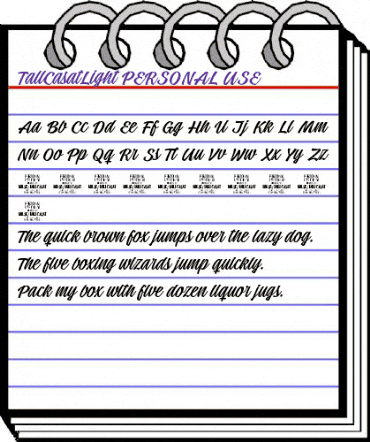 Tall Casat Light PERSONAL USE Regular animated font preview