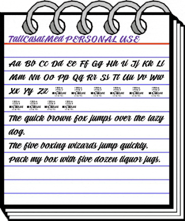 Tall Casat Med PERSONAL USE Regular animated font preview