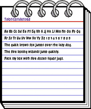 TalonCondensed Regular animated font preview