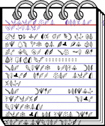 Tanaestel Doodle Leaves 01 Regular animated font preview