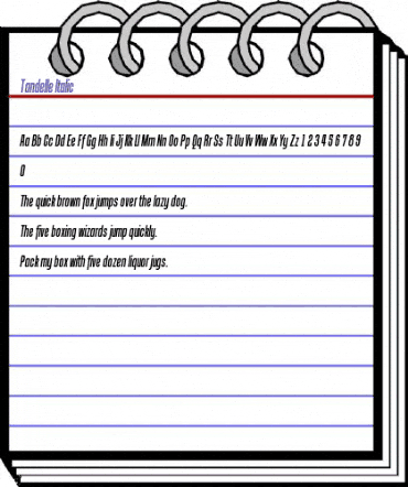 Tandelle Italic animated font preview Tandelle Italic animated font preview